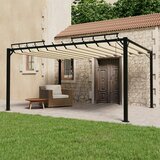 vidaXL Paviljon z rešetkasto streho 3x4 m krem blago in aluminij cene