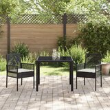  3-dijelni set vrtne blagovaonice s jastučićima crni poli ratan | shoptok.hr