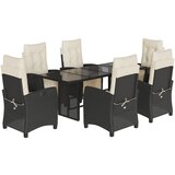  The Living Store Vrtna jedilna garnitura 7-delna z blazinami črna poli ratan - Vrtna Jedilna Garnitura, (21446980) | Shoptok.si