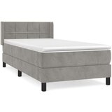 Box spring krevet s madracem svjetlosivi 90x190 cm baršunasti | shoptok.hr