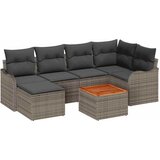  Sjedeća garnitura za vrt 7 kom. Siva poliratan 232,5 x 122,5 x 69 cm | shoptok.hr