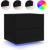  Zidni noćni ormarići s LED svjetlima 2 kom crni | shoptok.hr