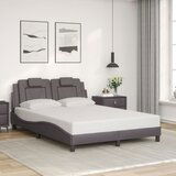 Maison Chic Posteljni okvir - Dvoposteljna postelja - Zakonska postelja z vzglavjem siv 140x200 cm umetno usnje-J16335, (21772039) | Shoptok.si