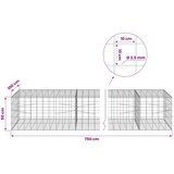  Gabion s žicom debljine 3 5 mm i mrežom 10x10 cm 750x100x50 cm - 100 cm 50 cm 750 cm | shoptok.hr