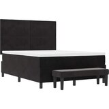  Postelja z vzmetnico z vzmetnico Črna 160 x 200 cm Žamet, (5000127904) | Shoptok.si