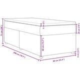 vidaXL Box spring postelja z vzmetnico krem 90x200 cm blago | Shoptok.si