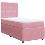 vidaXL Box spring postelja z vzmetnico roza 100x200 cm žamet | Shoptok.si