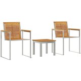 vidaXL Ležaljka s vrtim stolicama 3 kom Čvrsto tikovo drvo | shoptok.hr