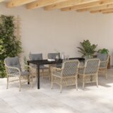  7-dijelni set za vrtne obroke s jastučićima u bež boji | shoptok.hr