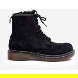 Boto Suede Ankle Boots on Flat Heel Black Asteoris | Shoptok.si