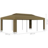  Sjenica s dvostrukim krovom 3 x 6 m smeđe-siva 180 g/m² | shoptok.hr
