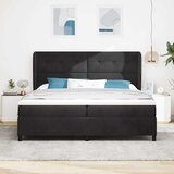  s opruga kutije s uzglavljem Crna 200 x 200 cm Baršun | shoptok.hr