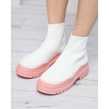 Resti Women's boots on a thicker sole in white and pink Korlic-Shoes | Shoptok.si