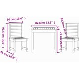  3-dijelni vrtni bistro set bijeli od masivne borovine | shoptok.hr