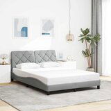 Maison Chic Posteljni okvir - Dvoposteljna postelja - Zakonska postelja brez vzmetnice svetlo siv 120x200 cm blago-J12449, (21759763) | Shoptok.si