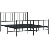 vidaXL metalni okvir kreveta uzglavlje i podnožje crni 140x190 cm | shoptok.hr