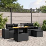 vidaXL 6-dijelni set vrtnih sofa s jastucima crni od poliratana | shoptok.hr