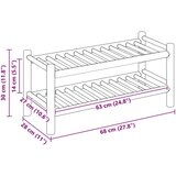  Polica za cipele s policom Prirodna 68 x 28 x 30 cm Bambus - 2 gume | shoptok.hr