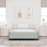 Box Postelja z vzmetnico z vzmetnico Svetlo siva 160 x 220 cm blago, (5000107072) | Shoptok.si