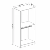 Garderoba Kale Plus Membranska Antracit 90x210x52cm Antracit