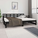  Dnevni ležaj na izvlačenje crni 2x(90x190) cm masivna borovina | shoptok.hr
