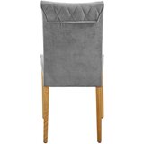 Cantus stol, les, tekstil siva, barve hrasta | Shoptok.si