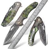  Damaskasti lovački sklopivi nož MA-31649 - Zelena KP31649 | Shoptok.si