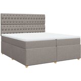  Krevet s oprugama i madracem smeđesivi 200x200 cm od tkanine | shoptok.hr