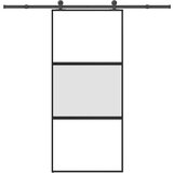 vidaXL Klizna vrata s priborom 90 x 205 cm kaljeno staklo i aluminij | shoptok.hr