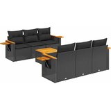  7-dijelni set vrtnih sofa od poliratana s jastucima crni | shoptok.hr