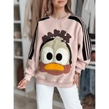 DStreet Bluza damska oversize z naszywkami CUTE MAKEX różowa | shoptok.hr
