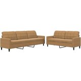  2-dijelni set sofa s jastucima smeđi baršunasti | shoptok.hr