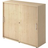 eurokraft pro Omara z drsnimi vrati, višina 1100 mm, 2 polici, svetlo siva | Shoptok.si