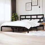 Okvir za krevet od masivne borovine crni 200 x 200 cm | Eponuda.ba