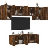  The Living Store Komplet TV omaric 6-delni dimljeni hrast inženirski les - Stenska TV Enota, (21555990) | Shoptok.si