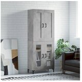 vidaXL Visoka komoda siva betona 69 5x34x180 cm od konstruiranog drva | shoptok.hr