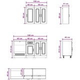  Kuhinjska jedinica KALMAR 5 kom. Bijela Konstruirano drvo - Bijela 80 cm | shoptok.hr