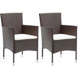 Maison Chic Vrtni jedilni stoli - Stol za vrt 2 kosa poli ratan rjavi JS291, (21878554) | Shoptok.si
