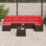  Set sofe s jastukom s pohranom 8 pcs Smeđa i crvena poliratan | shoptok.hr