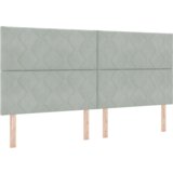  LED Uzglavlje Dijamant Blok Dizajn Svjetlosiva 200 cm Velvet | shoptok.hr