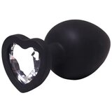  veliki crni silikonski analni dildo srce sa dijamantom Cene'.'