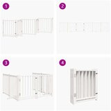  Vrata za pse s vratima sklopiva 6 panela bijela 300 cm - Bijela 50 x 60 x 2 cm 6 | shoptok.hr