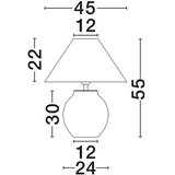 Nova Luce Bijela/siva stolna lampa keramička s tekstilnim sjenilom (visina 55 cm) Lupe – | shoptok.hr