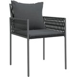  Vrtne stolice s jastucima 2 kom crne 54x61x83 cm od poliratana | shoptok.hr