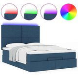  Otomanska postelja z vzmetnico & LEDs modra 140x190 cm, (22011651) | Shoptok.si
