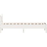 vidaXL Posteljni okvir bel 75x190 cm trdna borovina | Shoptok.si