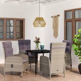 5-dijelni vrtni blagovaonski set s jastucima sivo-crni | shoptok.hr