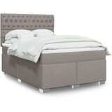 vidaXL Box spring postelja z vzmetnico taupe 160x200 cm blago Cene