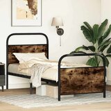 vidaXL Okvir kreveta bez madraca dimljena boja hrasta 80x200 cm drveni | shoptok.hr