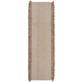 Flair Rugs Bež ročno tkan tekač iz mešanice volne 60x230 cm Rene Fringed Ribbed – | Shoptok.si
